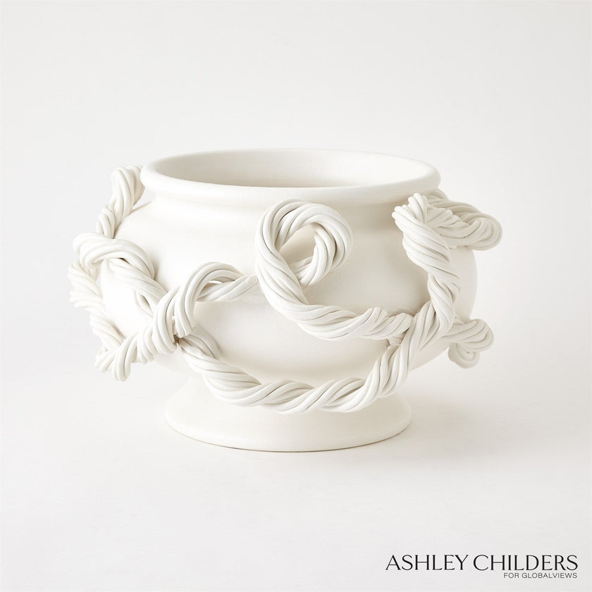 Global Views White Twisted Vine Bowl