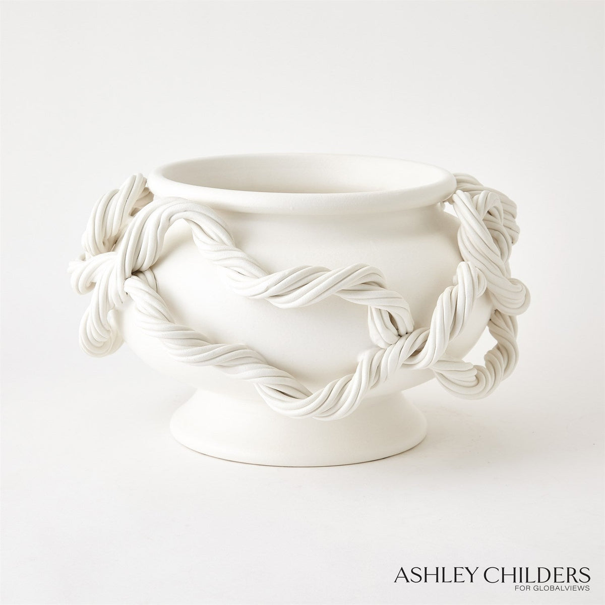 Global Views White Twisted Vine Bowl