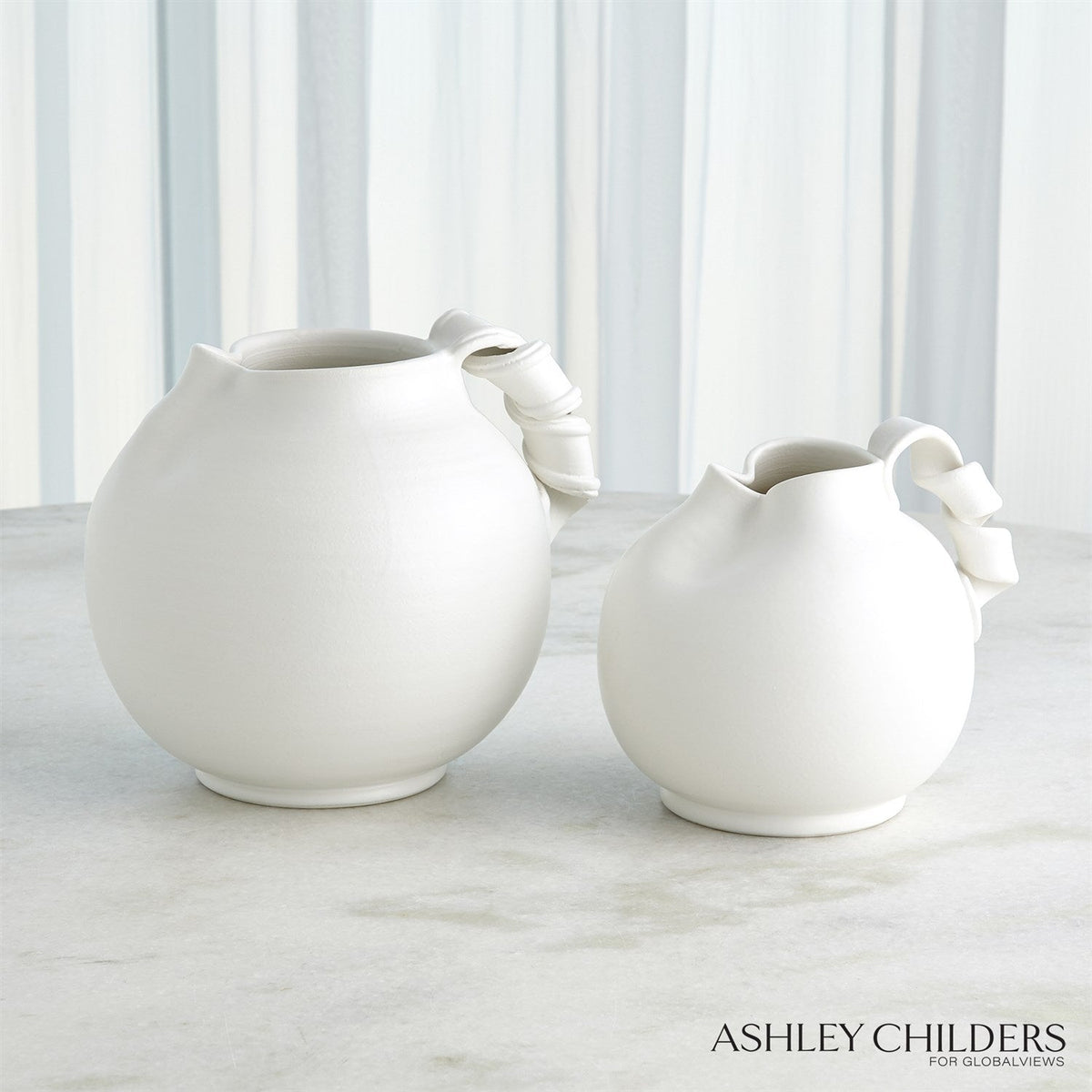 Global Views White Curt Pitchers