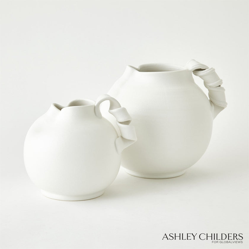 Global Views White Curt Pitchers