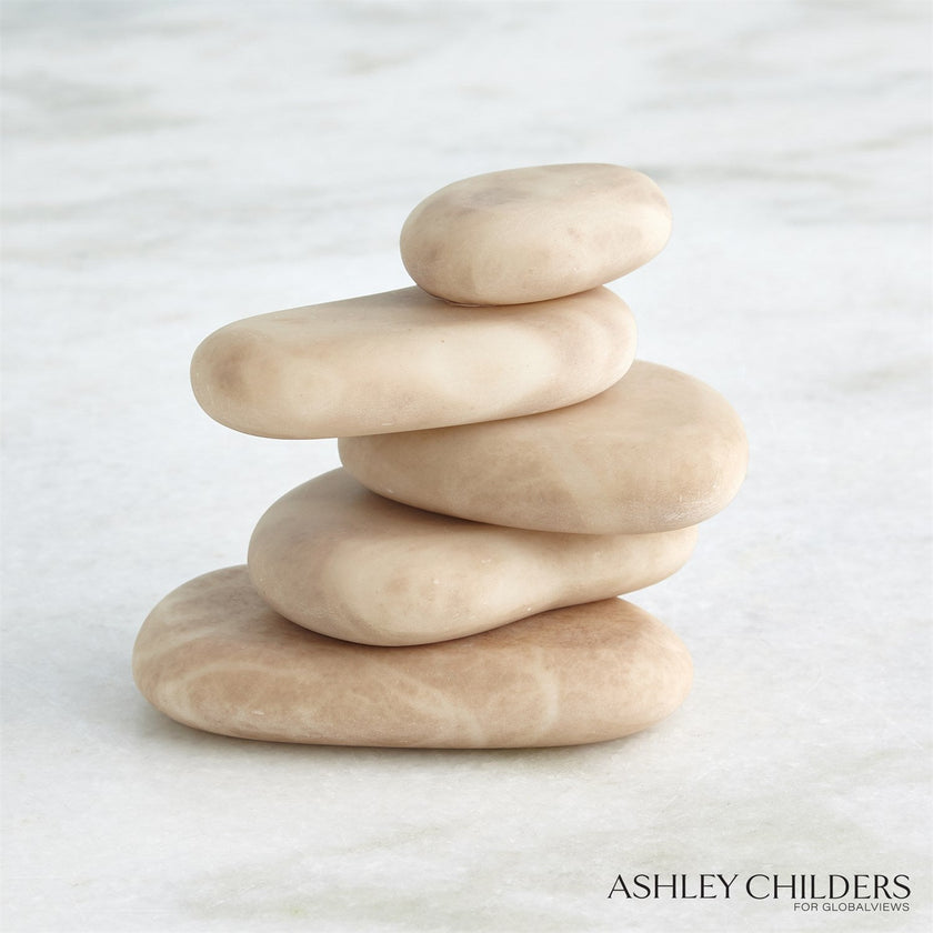 Global Views Albaster River Rocks Set of 5