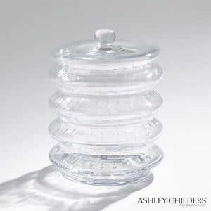Global Views Clear Seeded Wave Canister
