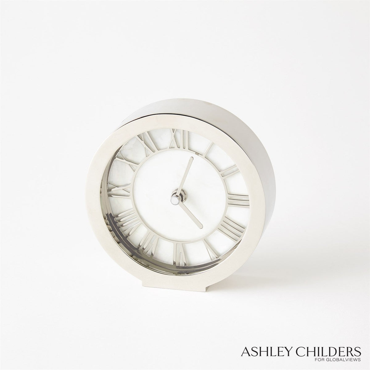 Global Views Brass Mother of Pearl Clock by Ashley Childers