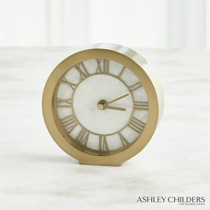 Global Views Brass Mother of Pearl Clock by Ashley Childers