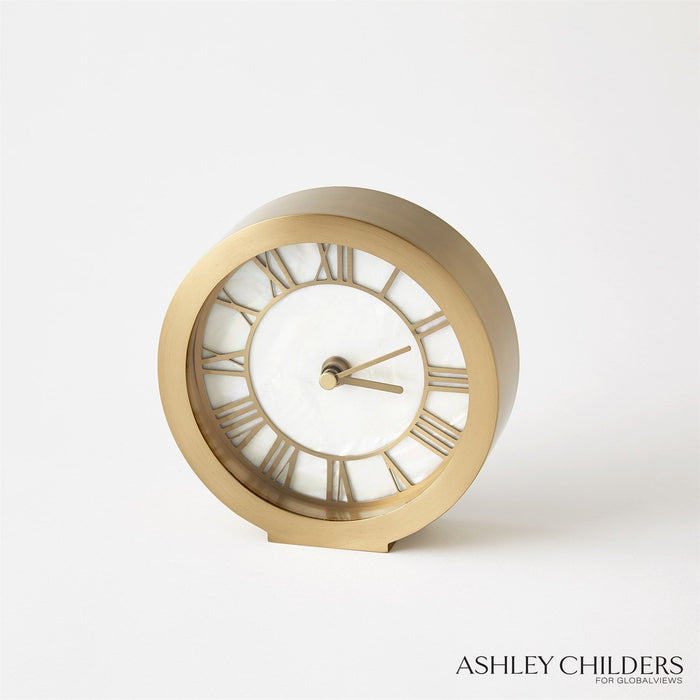 Global Views Mother of Pearl Clock by Ashley Childers