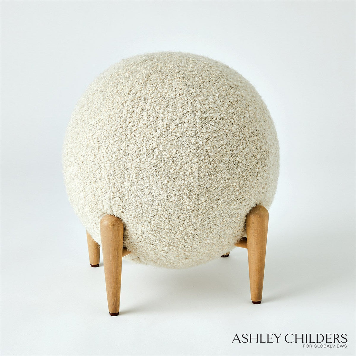 Global Views Shearling Ball Stool by Ashley Childers