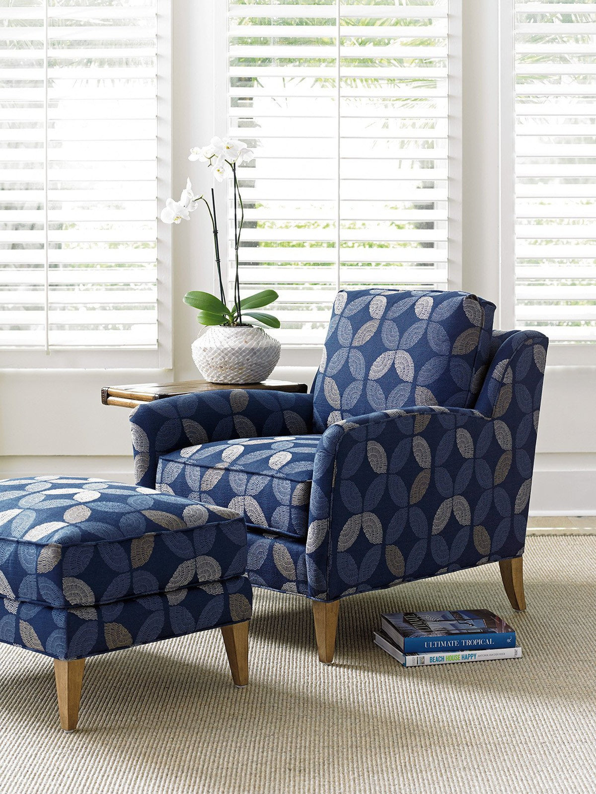 Tommy Bahama Home Twin Palms Coconut Grove Ottoman