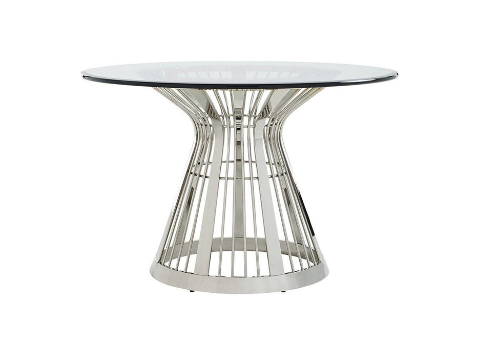 Lexington Ariana Riviera Stainless Dining Table with Glass Top