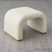 Global Views Cade Stool in Milk Leather by Ashley Childers