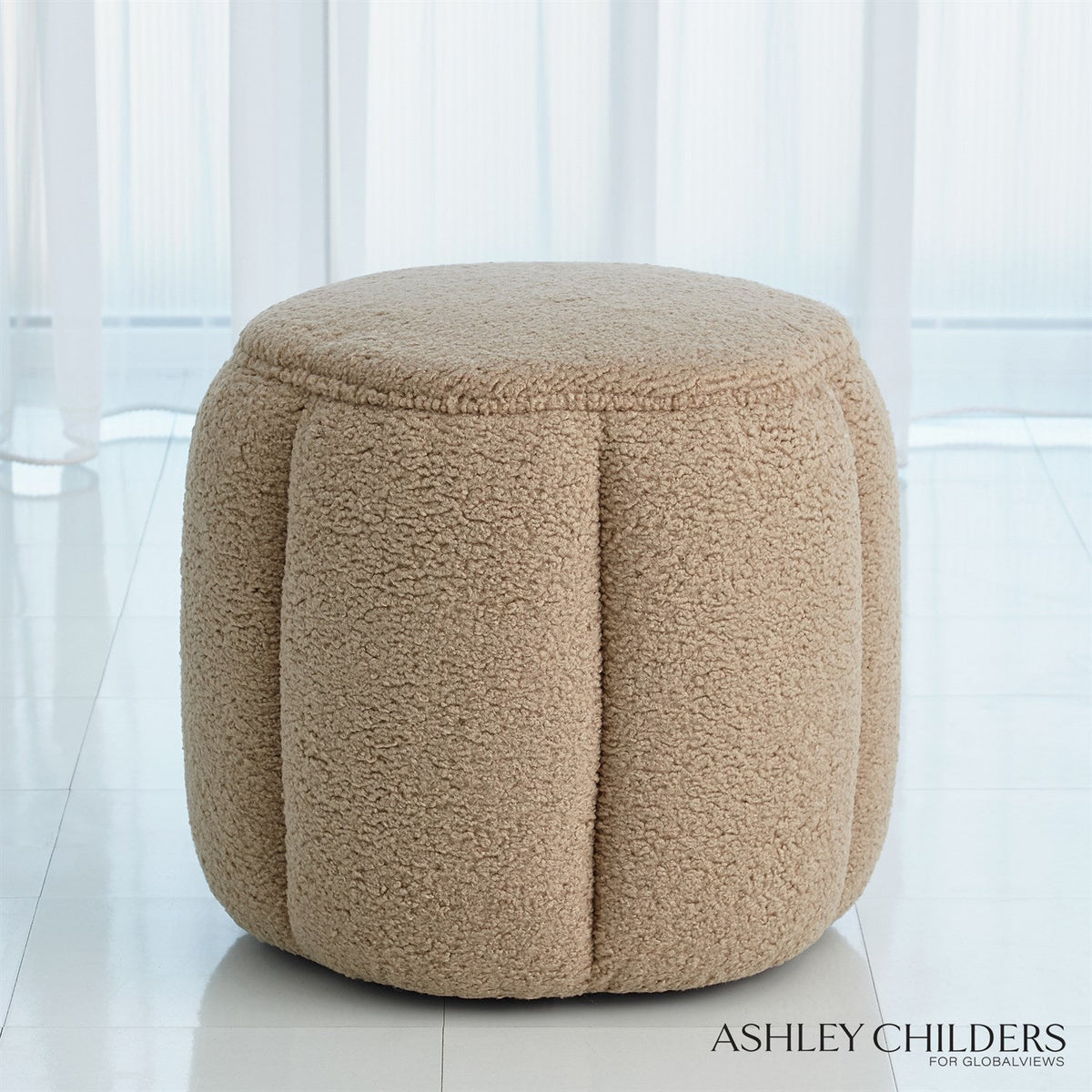 Global Views Tuffet Ottoman Sheepskin by Ashley Childers
