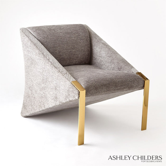 Global Views Tribeca Chair-Finn-Platinum by Ashley Childers
