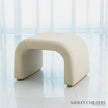 Global Views Cade Stool in Milk Leather by Ashley Childers