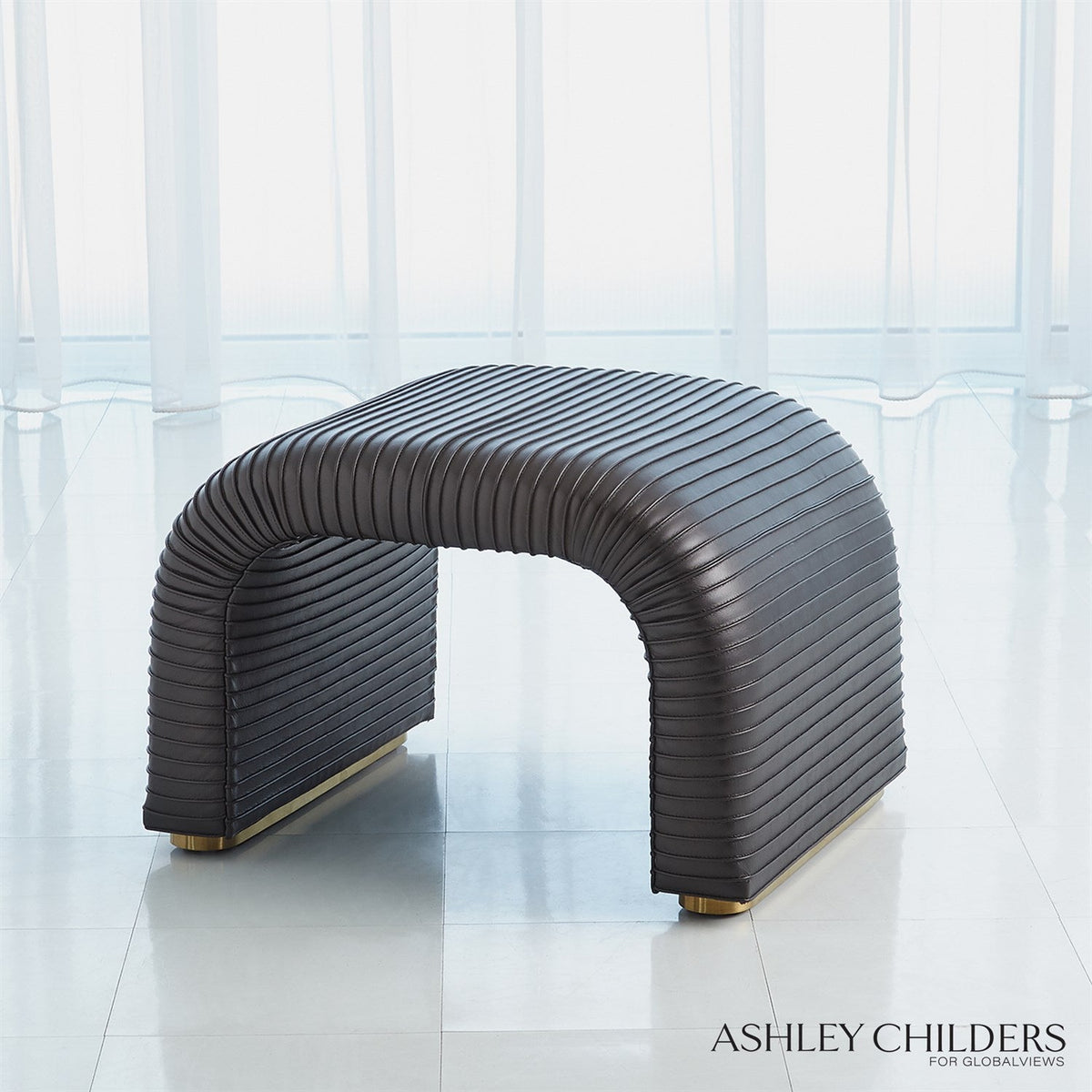 Global Views Cade Stool by Ashley Childers