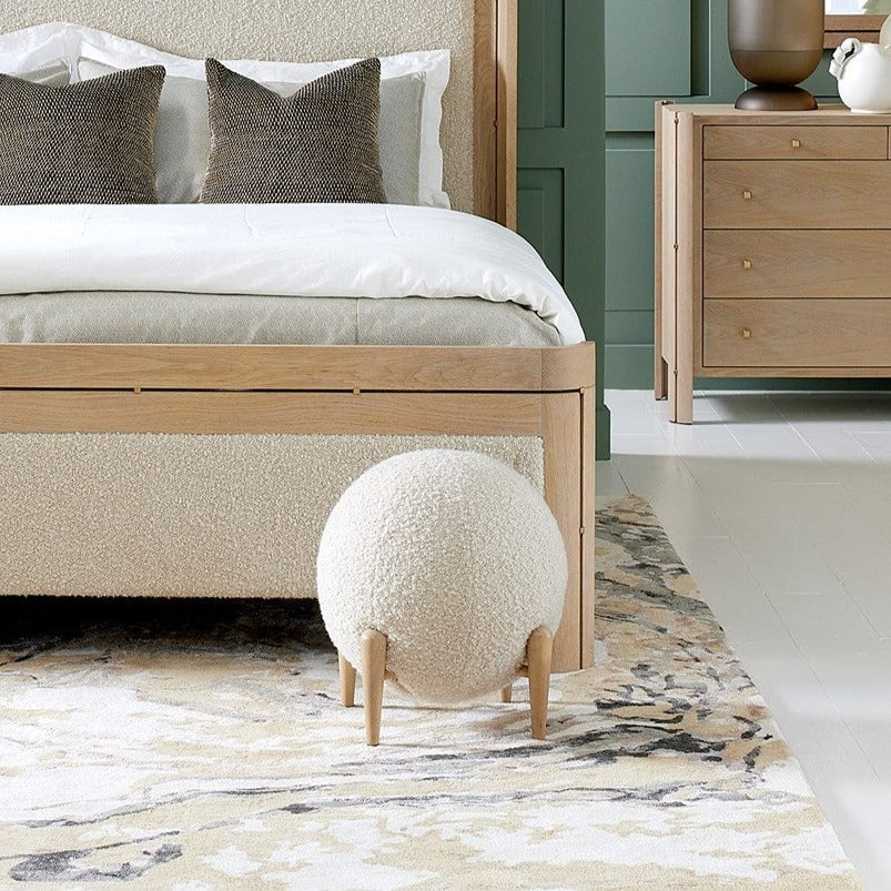 Global Views Shearling Ball Stool by Ashley Childers