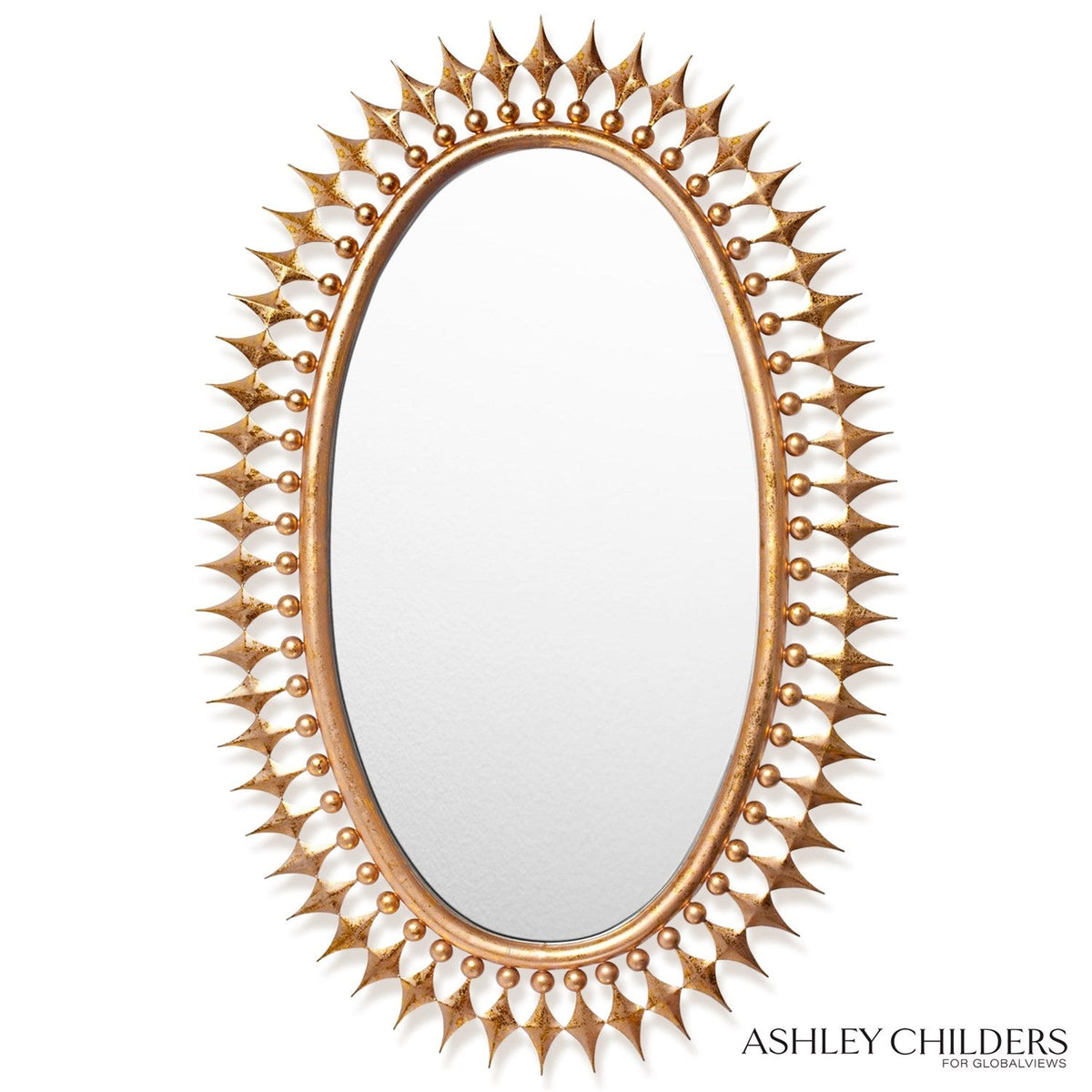 Global Views Gold Leaf Wellington Mirror