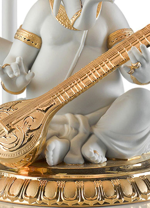 Lladro Veena Ganesha Table Lamp Golden Luster (US)