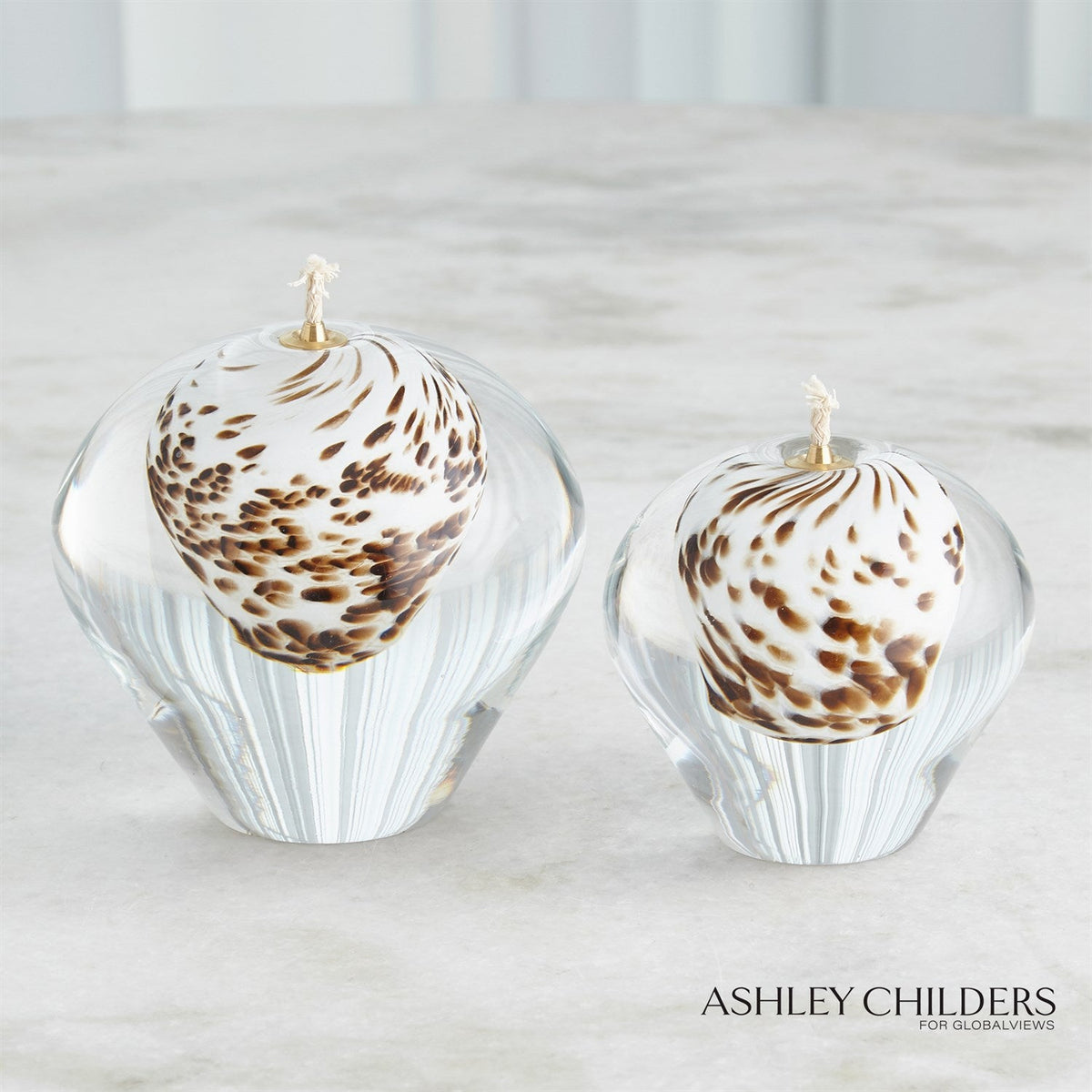Global Views Brown Spots Daphne Oil Candle