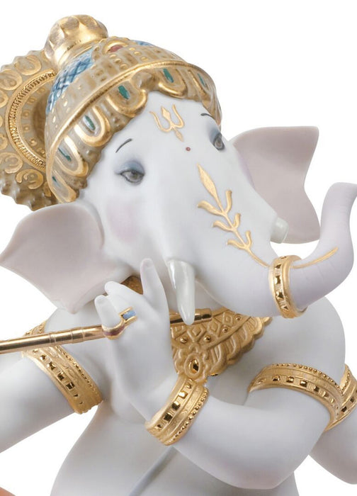 Lladro Bansuri Ganesha Figurine Limited Edition