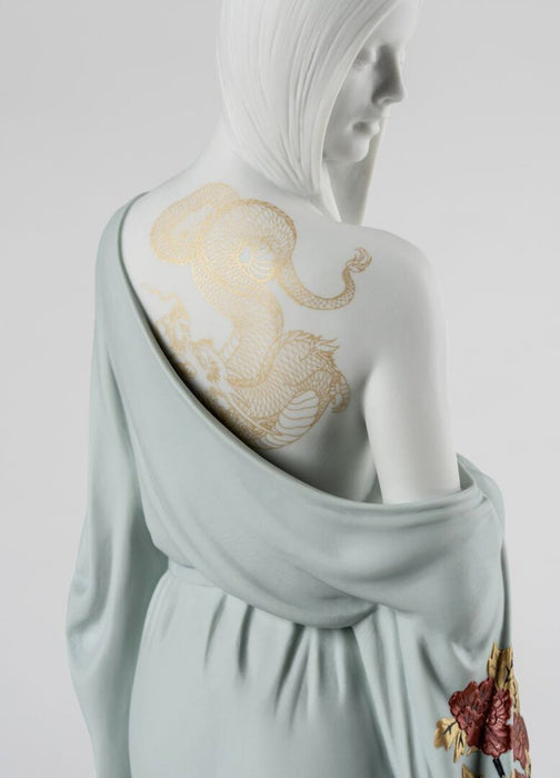 Lladro Beauty with dragon tattoo Woman Figurine