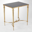 Global Views Rectangular French Square Leg Table - Brass and Black Granite