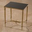 Global Views Rectangular French Square Leg Table - Brass and Black Granite