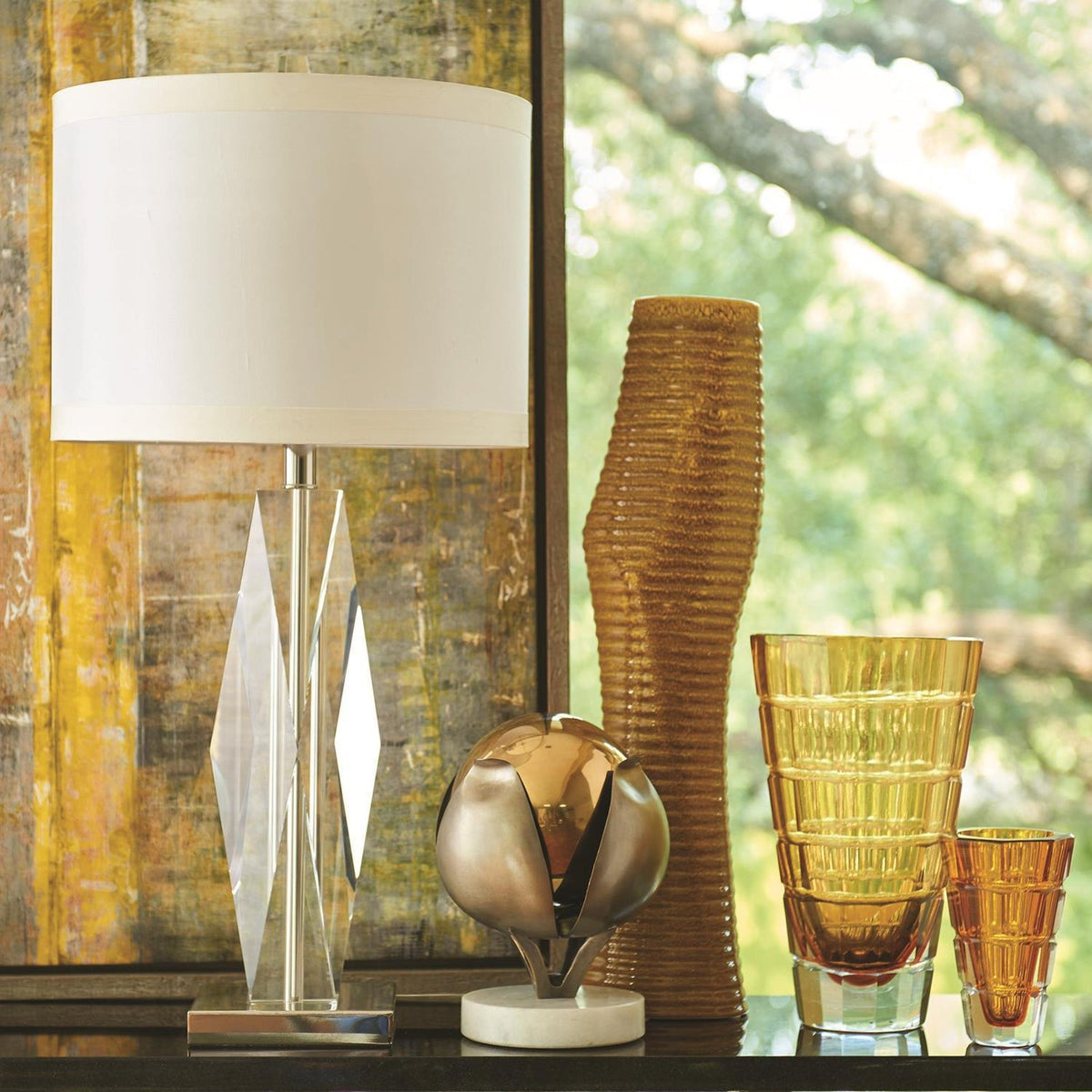 Global Views Faceted Crystal Lamp