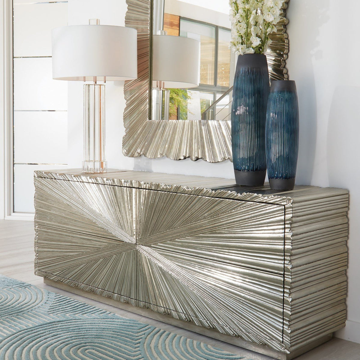 Global Views Fluted Crystal Column Table Lamp