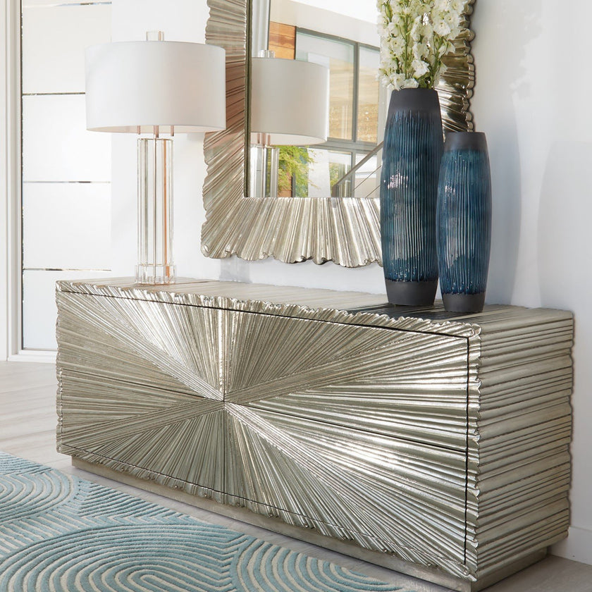 Global Views Fluted Crystal Column Table Lamp