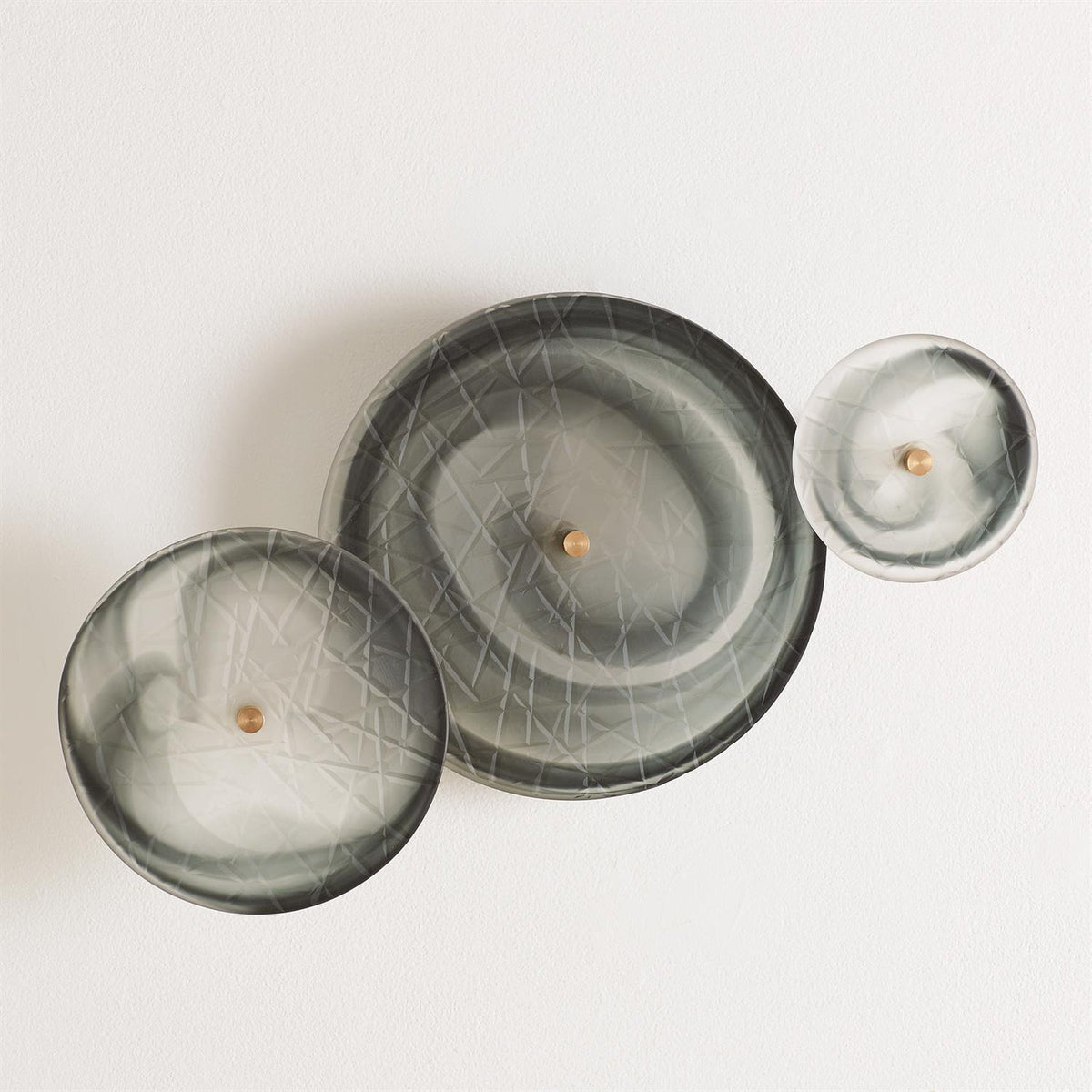 Global Views Set of 3 Crosshatched Wall Discs
