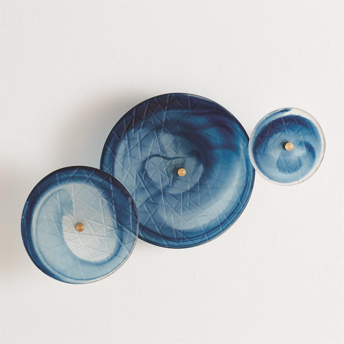 Global Views Set of 3 Crosshatched Wall Discs