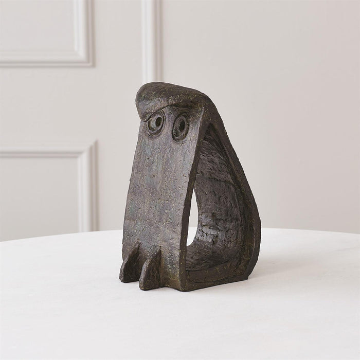 Global Views Bent Owl-Bronze Verdi
