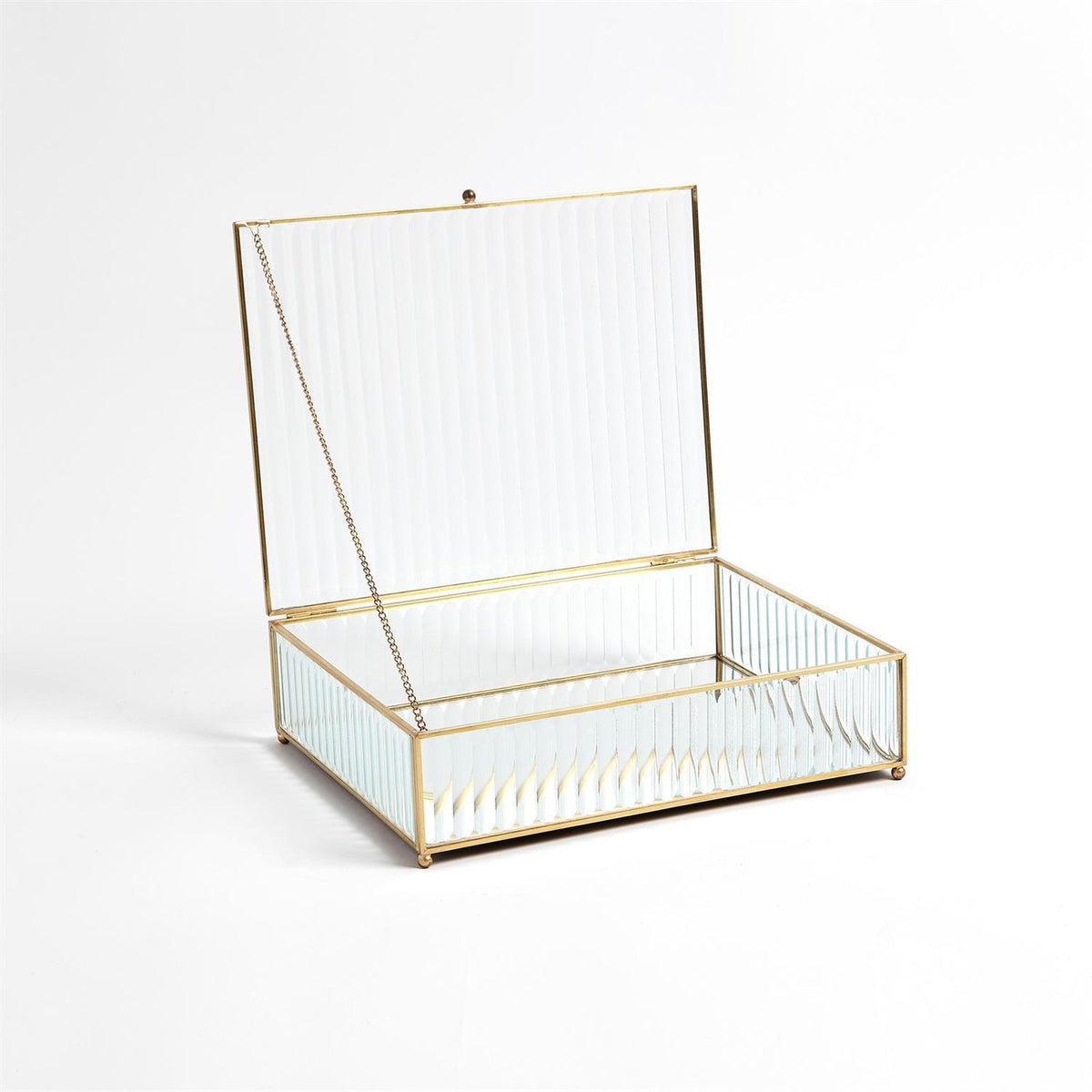Global Views Reeded Glass Box Clear