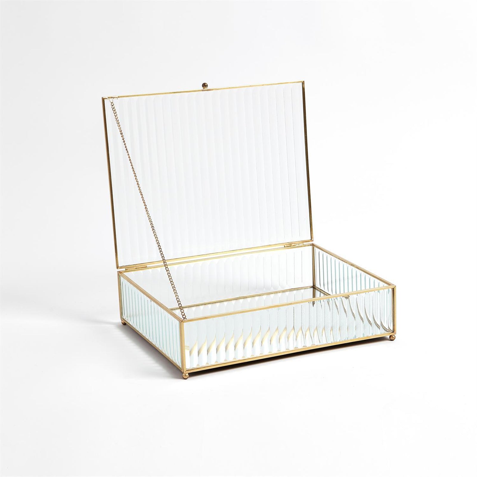 Global Views Reeded Glass Box Clear