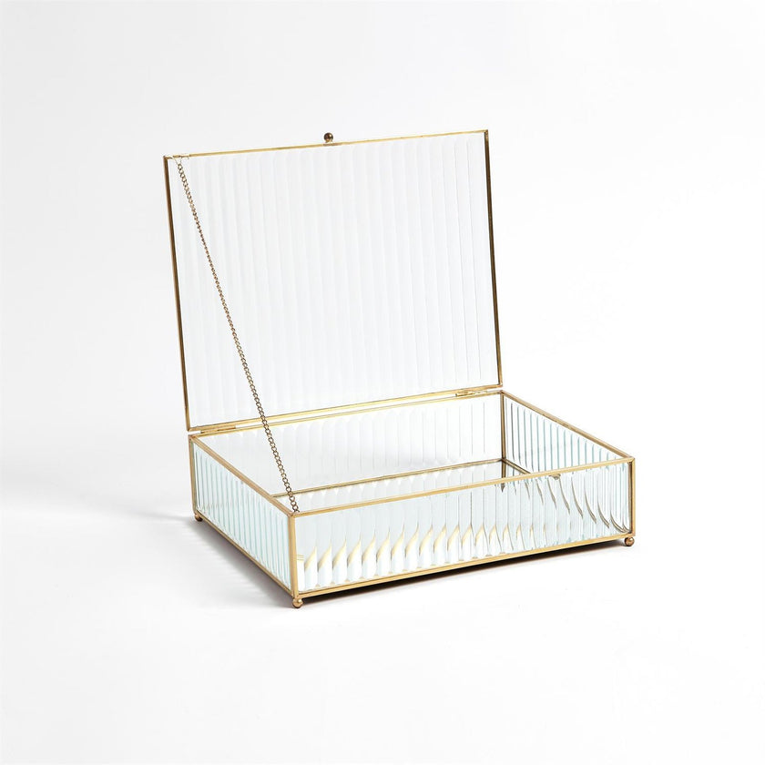 Global Views Reeded Glass Box Clear