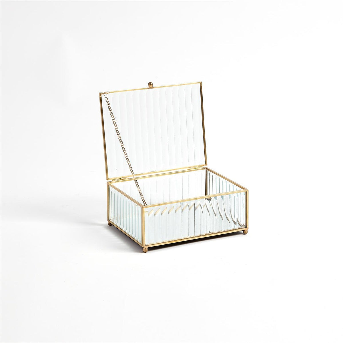 Global Views Reeded Glass Box Clear