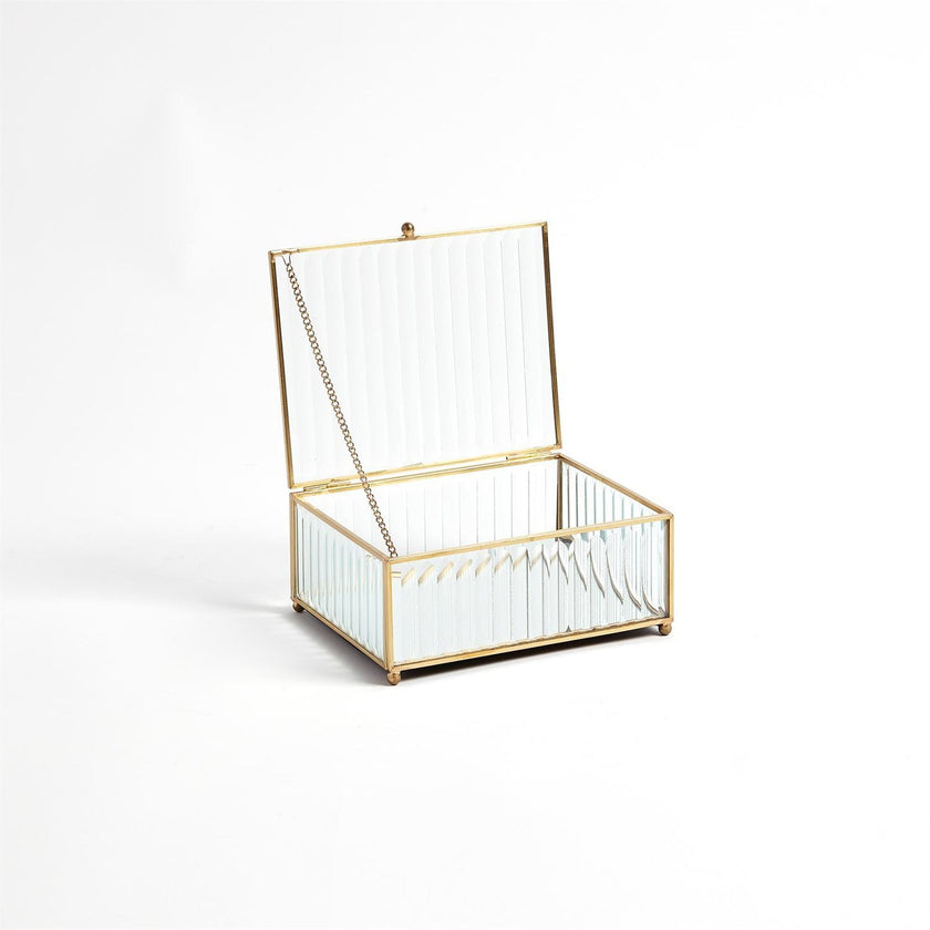 Global Views Reeded Glass Box Clear