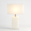 Global Views Alabaster Rectangular Table Lamp Brass