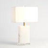 Global Views Alabaster Rectangular Table Lamp Brass