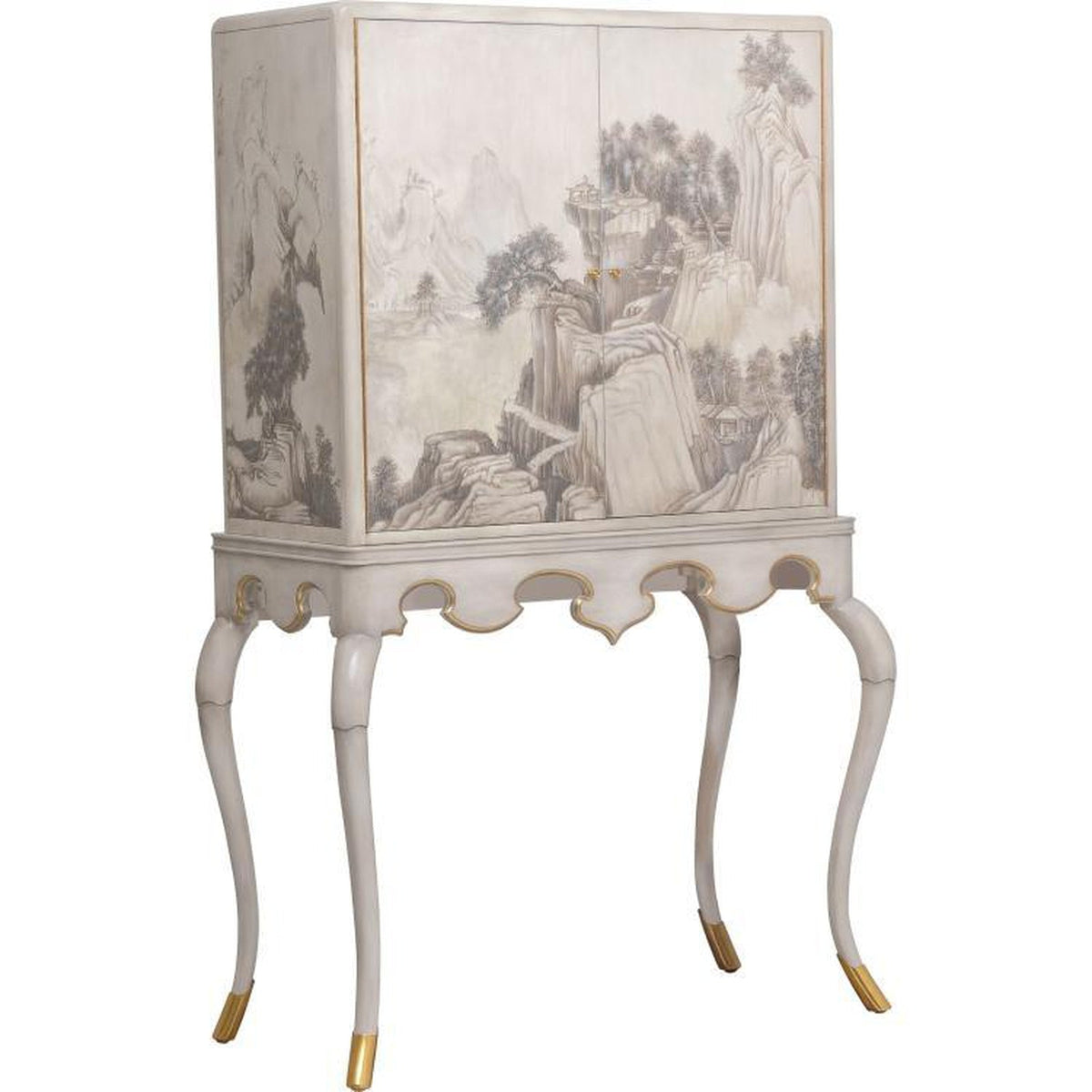 Maitland Smith Lacca Veneziana Bar Cabinet