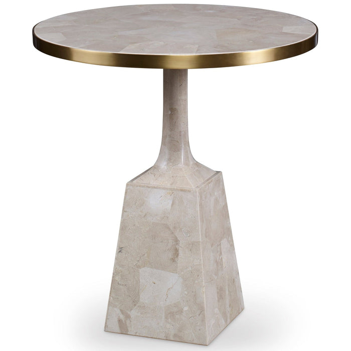 Maitland Smith Stone Pedestal Occasional Table
