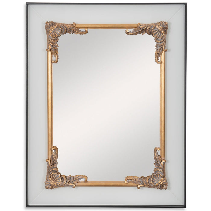 Maitland Smith Gold Mirror In Black Frame