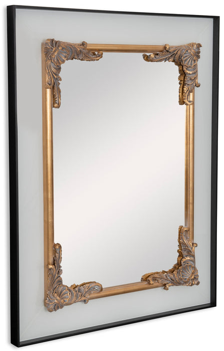 Maitland Smith Gold Mirror In Black Frame