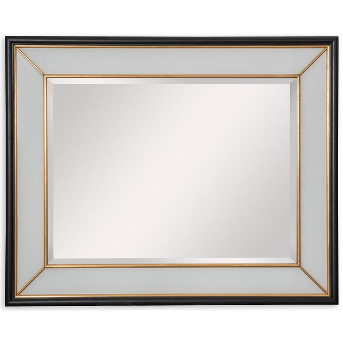 Maitland Smith Painted Glass Mirror with Gold Details