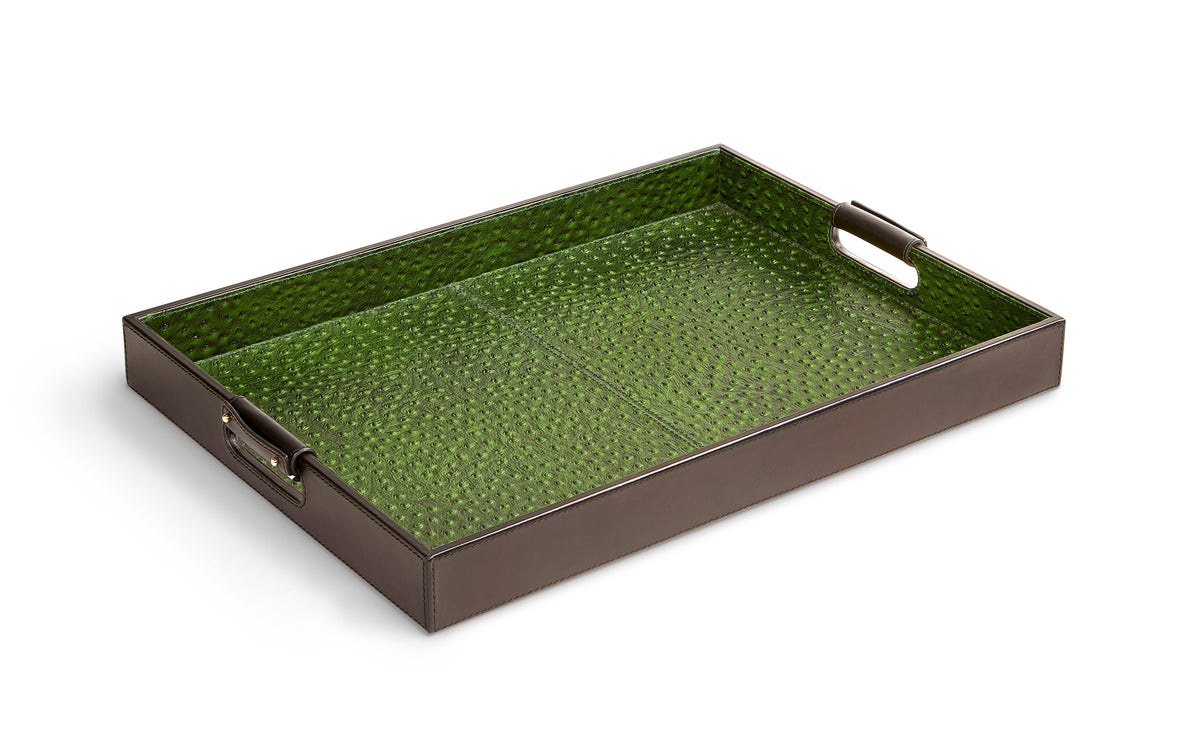 Maitland Smith Carmine Leather Tray