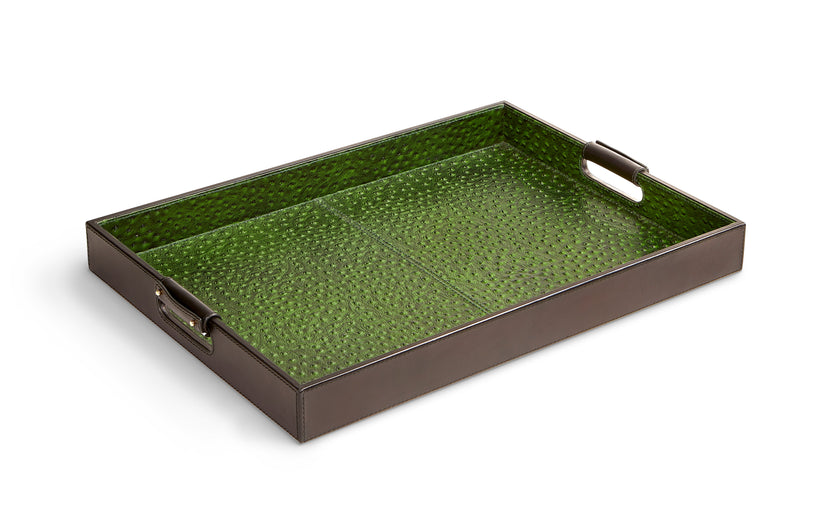 Maitland Smith Carmine Leather Tray
