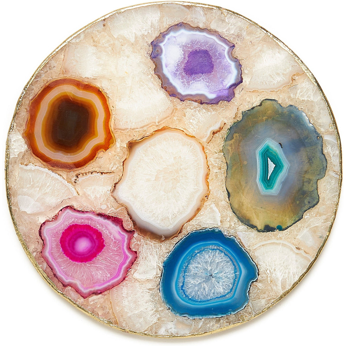 Maitland Smith Agate Trivets With Gold Trim Clearance