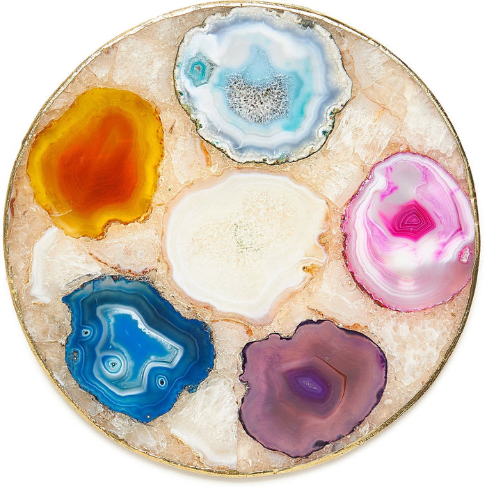 Maitland Smith Agate Trivets With Gold Trim