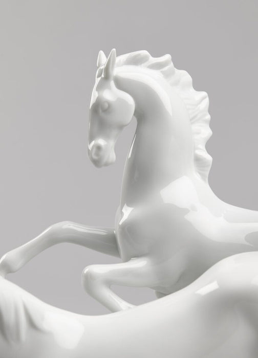 Lladro Horses Galloping Figurine