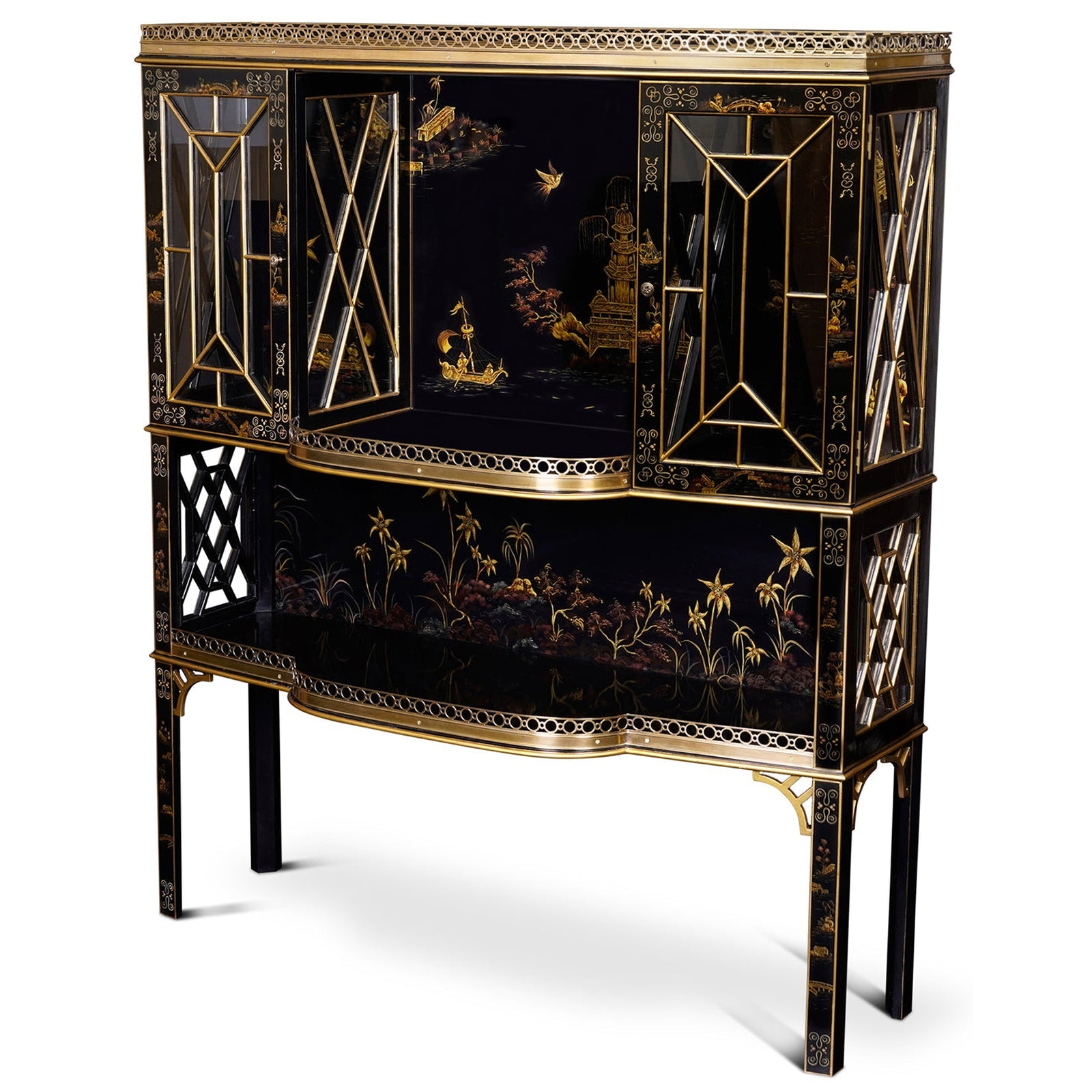 Maitland Smith Chinoiserie Bar Cabinet (SH12-122418)
