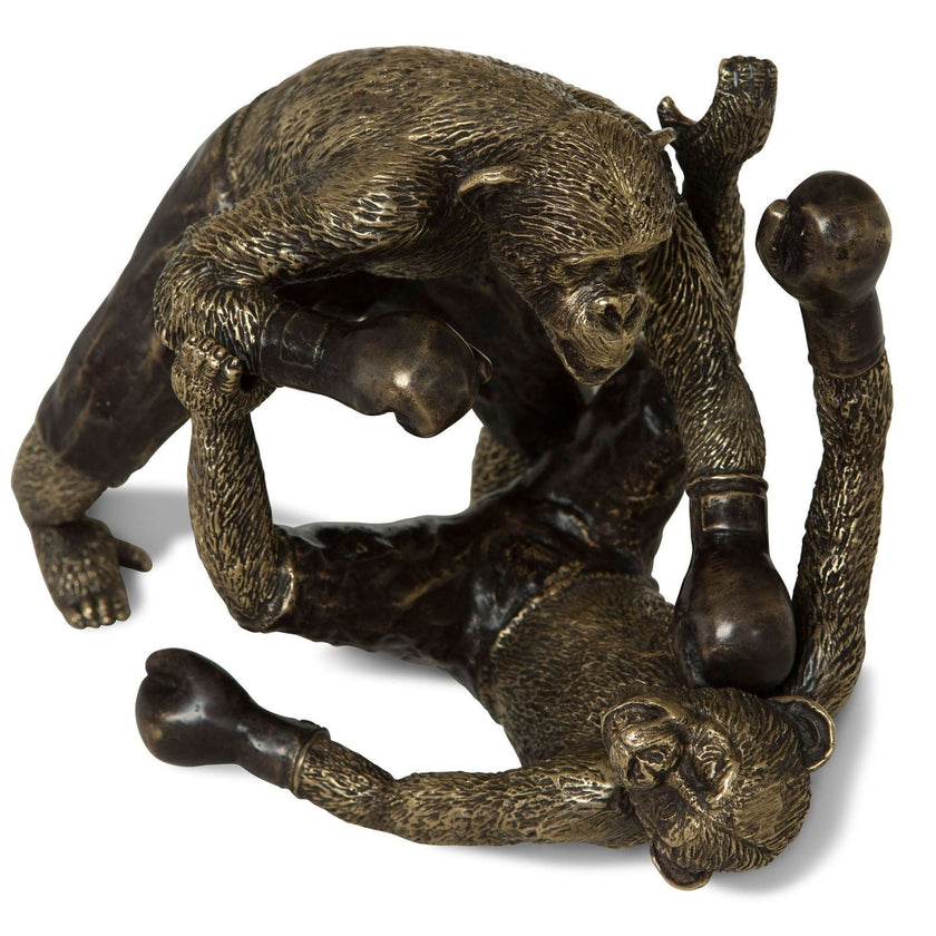 Maitland Smith Brass Sparring Chimpanzees (SH41-052915)